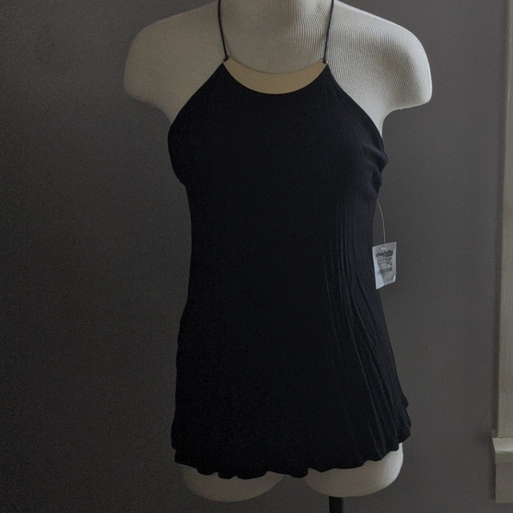 Black cotton top with gold accent